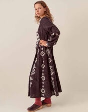 East Aimi Hand-Batik Cotton Dress, Blue (NAVY), large