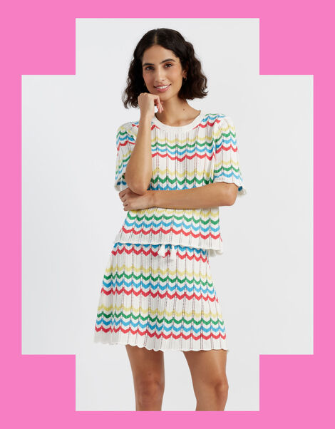 Chinti & Parker Chevron Stitch T-Shirt , Multi (MULTI), large