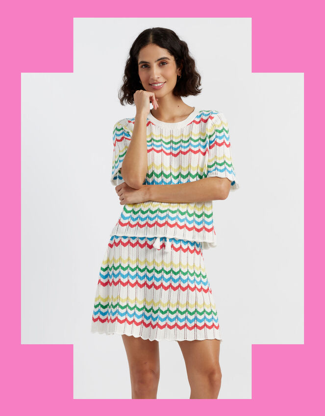 Chinti & Parker Chevron Stitch T-Shirt , Multi (MULTI), large
