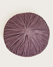 Round Smocked Cushion, Purple (LILAC), large