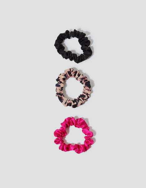 3-Pack Small Mix Hair Scrunchies, Brown (BROWN), large
