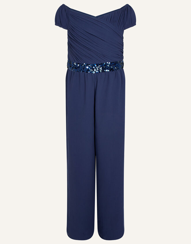 Abigail Bardot Prom Jumpsuit, Blue (NAVY), large