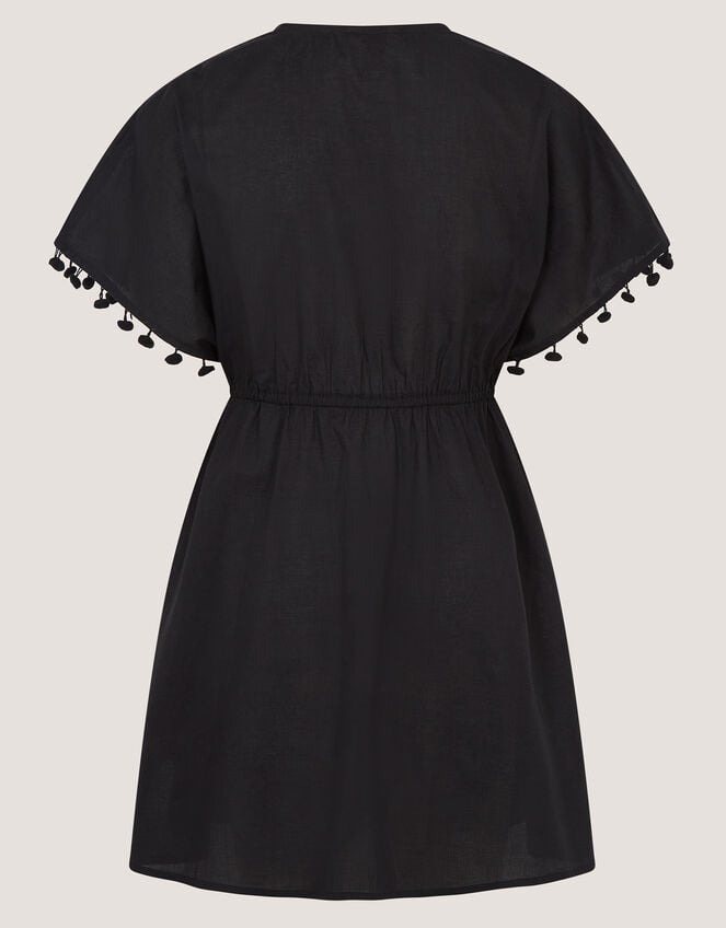 Floral Embroidered Kaftan, Black (BLACK), large