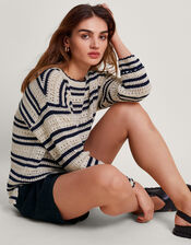 Sarah Stripe Jumper, Ivory (IVORY), large