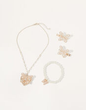 Pretty Pearl Butterfly Jewellery Set, , large
