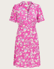 Sawyer Print Short Shirt Dress, Pink (PINK), large