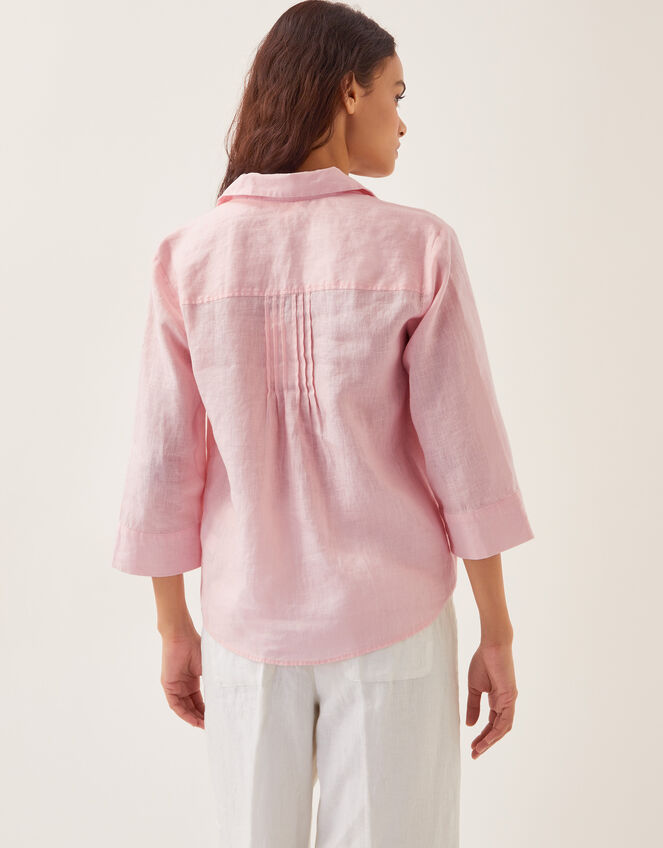 Elsie Linen Blouse, Pink (PALE PINK), large