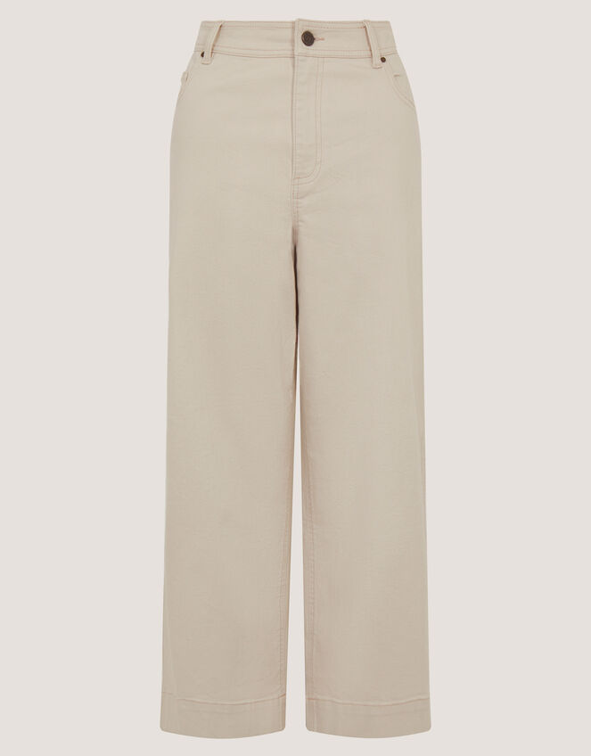 Hallie Regular Cropped Wide Leg Jeans, Natural (ECRU), large