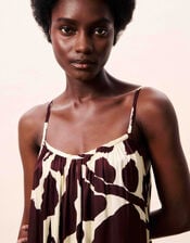 FRNCH Euphrate Printed Maxi Dress, Brown (BROWN), large