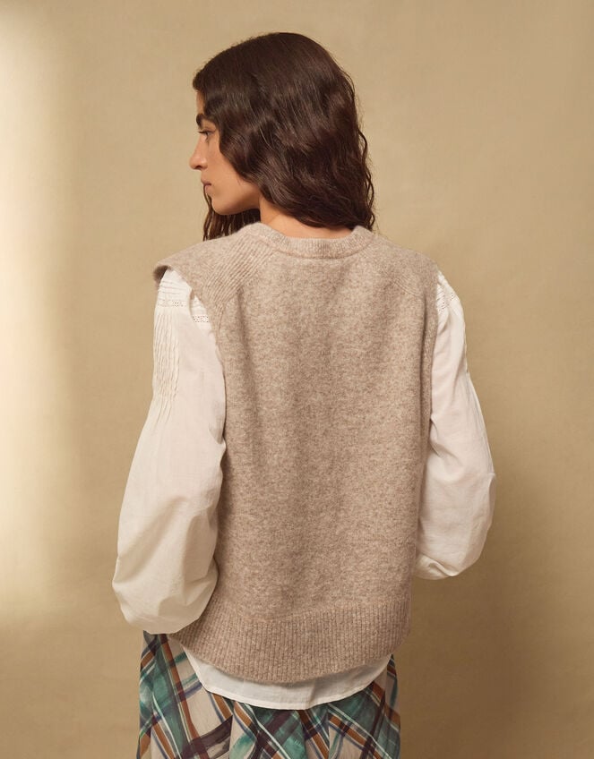 East Genet Mohair Knitted Tank, Mink (MINK), large
