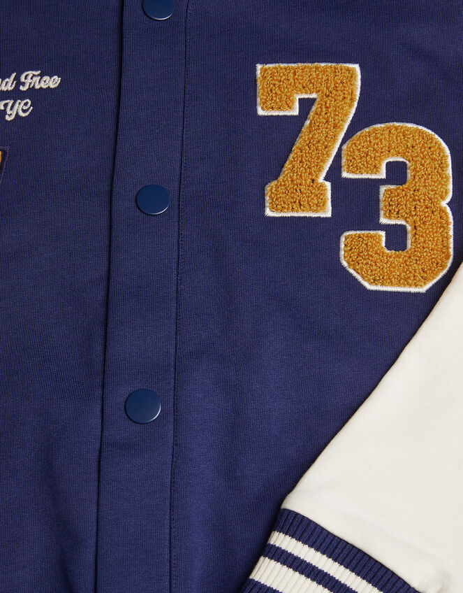 Varsity Bomber Jacket, Blue (BLUE), large