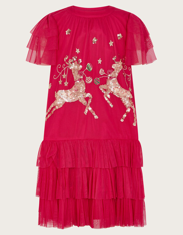 Reindeer Trapeze Dress, Red (RED), large