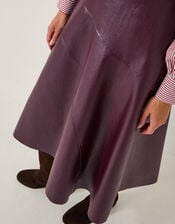 Marnie Faux Leather Midi Skirt, Red (BURGUNDY), large