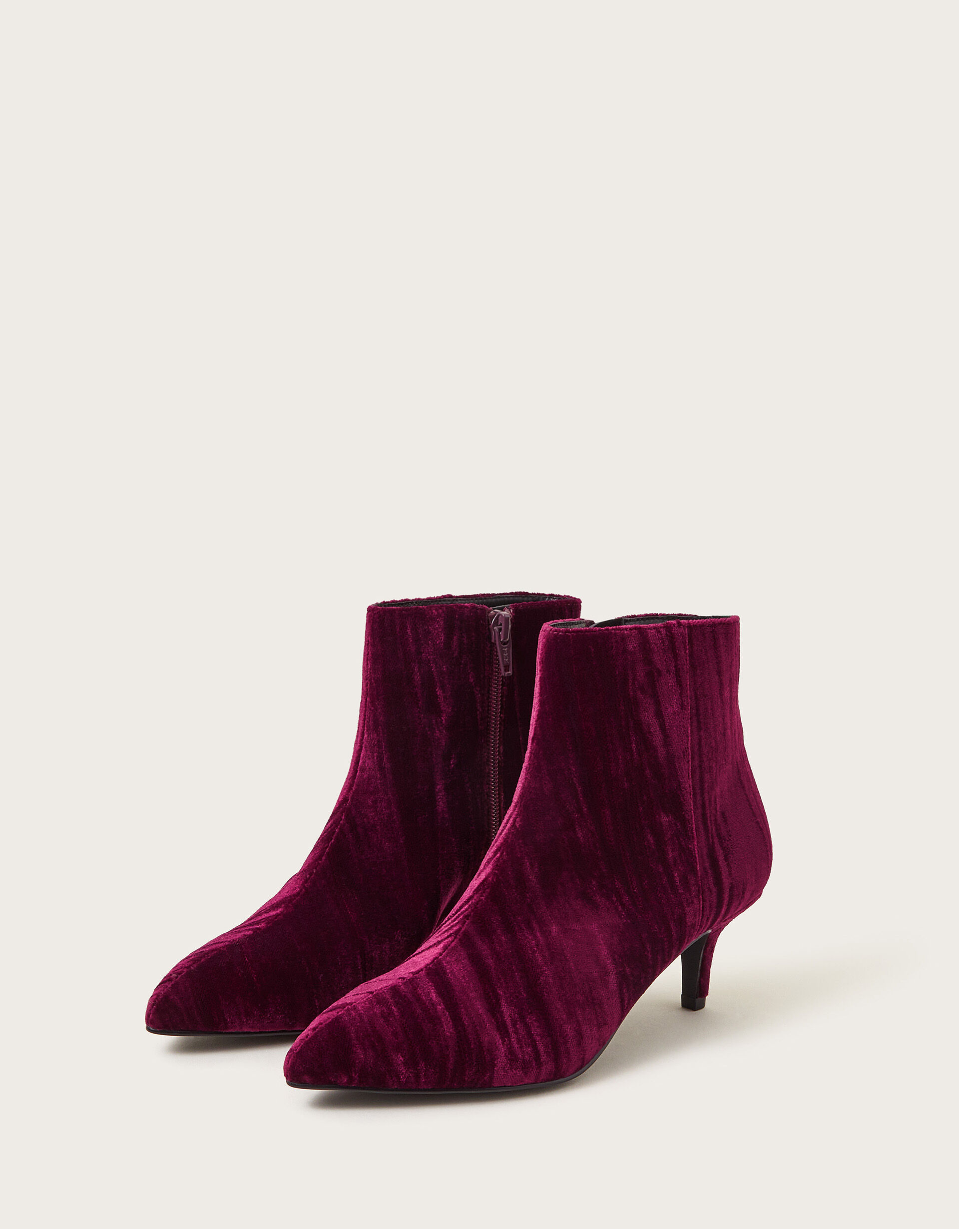 Red booties kitten heel on sale