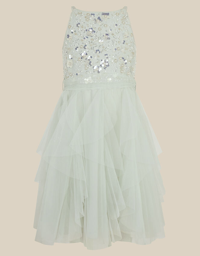 Gracie Embellished Waterfall Dress, Green (SAGE), large
