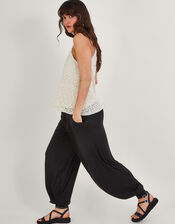 Jersey Hareem Trousers, Black (BLACK), large