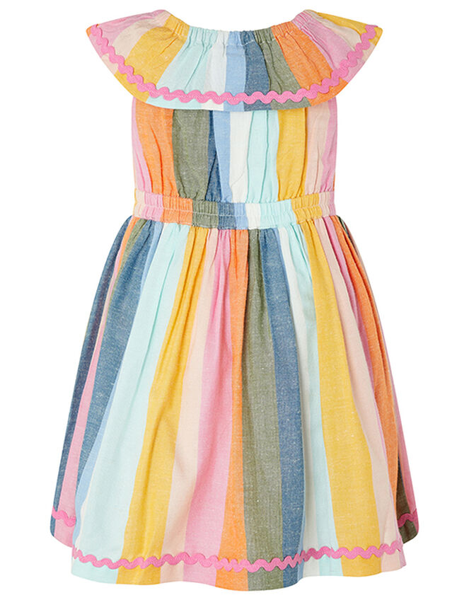 Baby Molly Striped Dress in Linen Blend, Pink (PINK), large