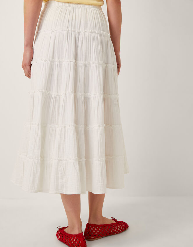 Ginny Tiered Maxi Skirt, Ivory (IVORY), large
