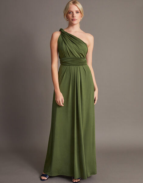 Thea Twist Me Tie Me Maxi Dress Green, Green (OLIVE), large