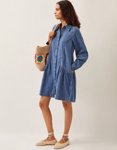 Isla Denim Shirt Dress, Blue (DENIM BLUE), large