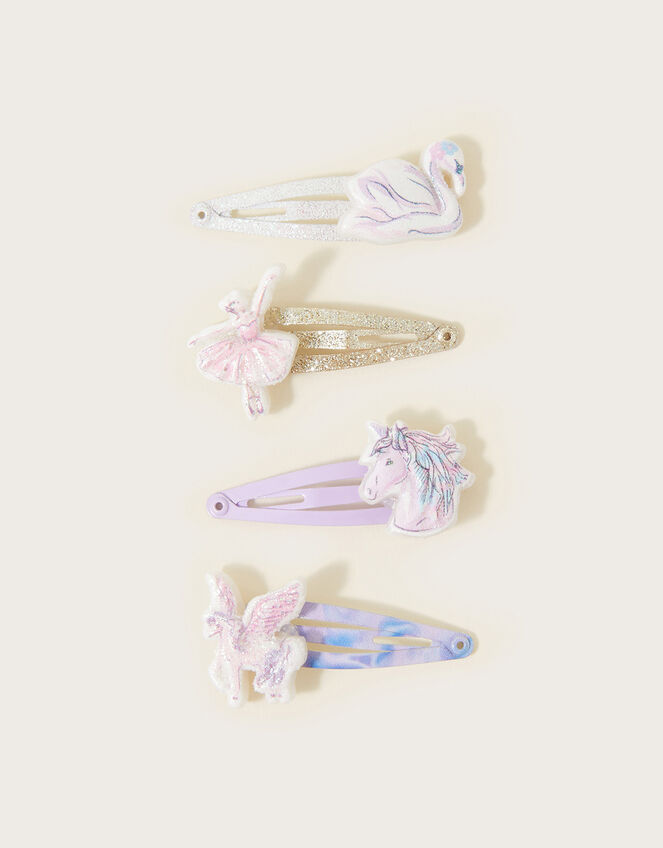 Unicorn Hair Clips 4 Pack, , large