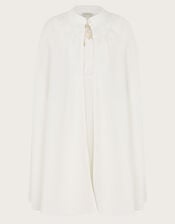 Charlotte Embroidered Dress and Cape, Ivory (IVORY), large
