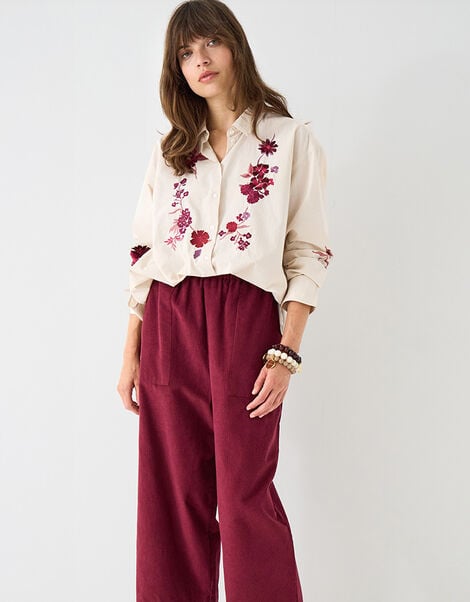 East Liya Embroidered Shirt, Camel (BEIGE), large
