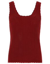 Shona Scallop Trim Vest, Orange (RUST), large