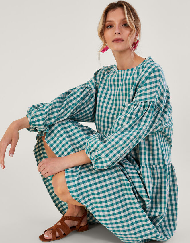 April Meets October May Gingham Dress, Blue (TURQUOISE), large
