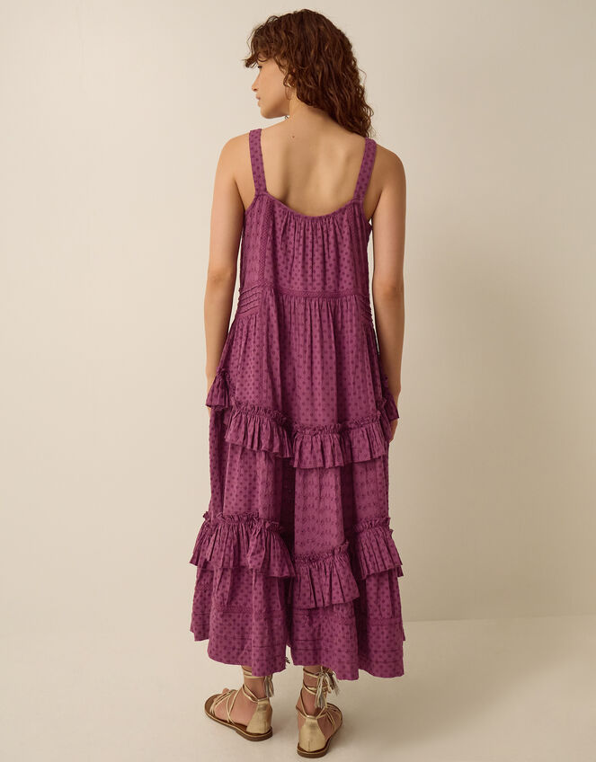 Nixie Broderie Frill Maxi Dress, Red (BERRY), large