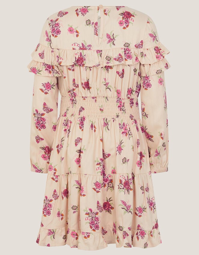 Butterfly Long Sleeve Dress, Ivory (IVORY), large