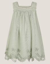Baby Bonnie Embroidered Party Dress, Green (SAGE), large