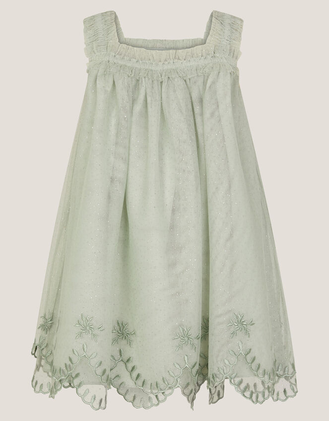Baby Bonnie Embroidered Party Dress, Green (SAGE), large