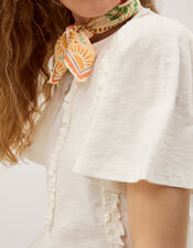 Ria Ruffle Jersey T-Shirt, Ivory (IVORY), large