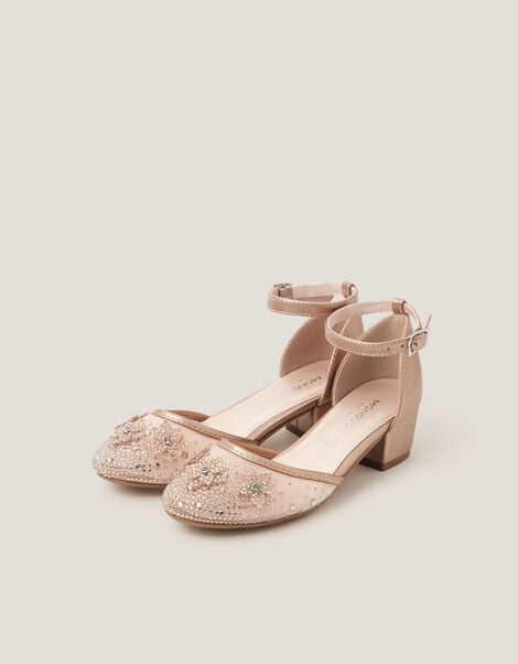 Diamant&eacute; Floral Closed Toe Heels, Gold (ROSE GOLD), large