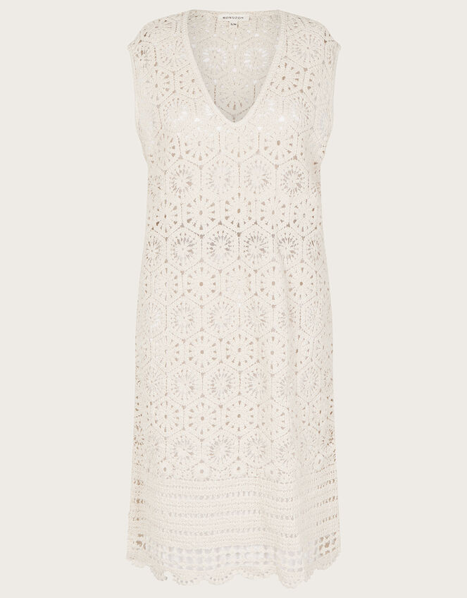 Crochet Tunic Dress, Natural (NATURAL), large