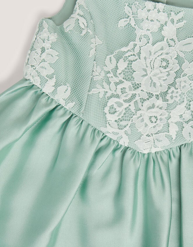 Baby Juno Lace Satin Dress, Green (SAGE), large