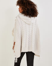 Hooded Poncho, Ivory (IVORY), large