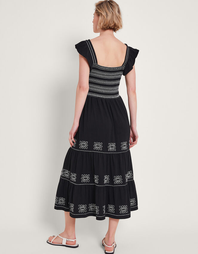 Emi Embroidered Dress, Black (BLACK), large