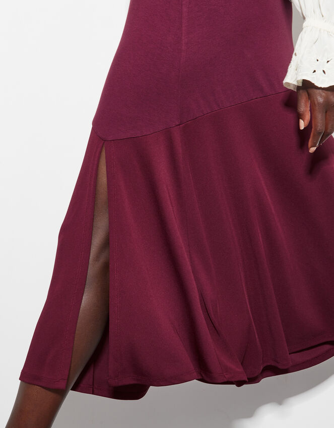 Fifi Jersey Panel Midi Skirt, Red (BERRY), large