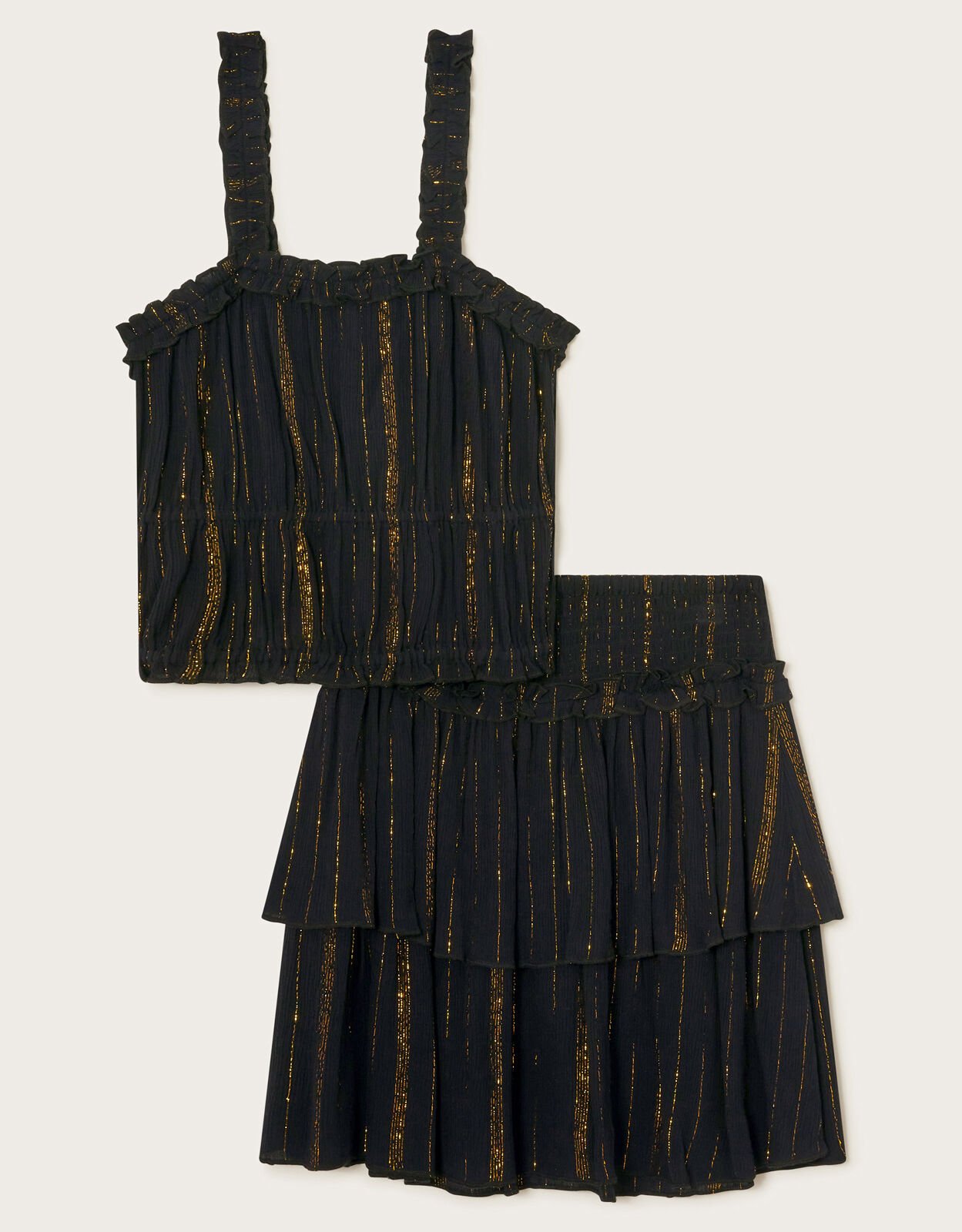 Metallic frill skirt discount