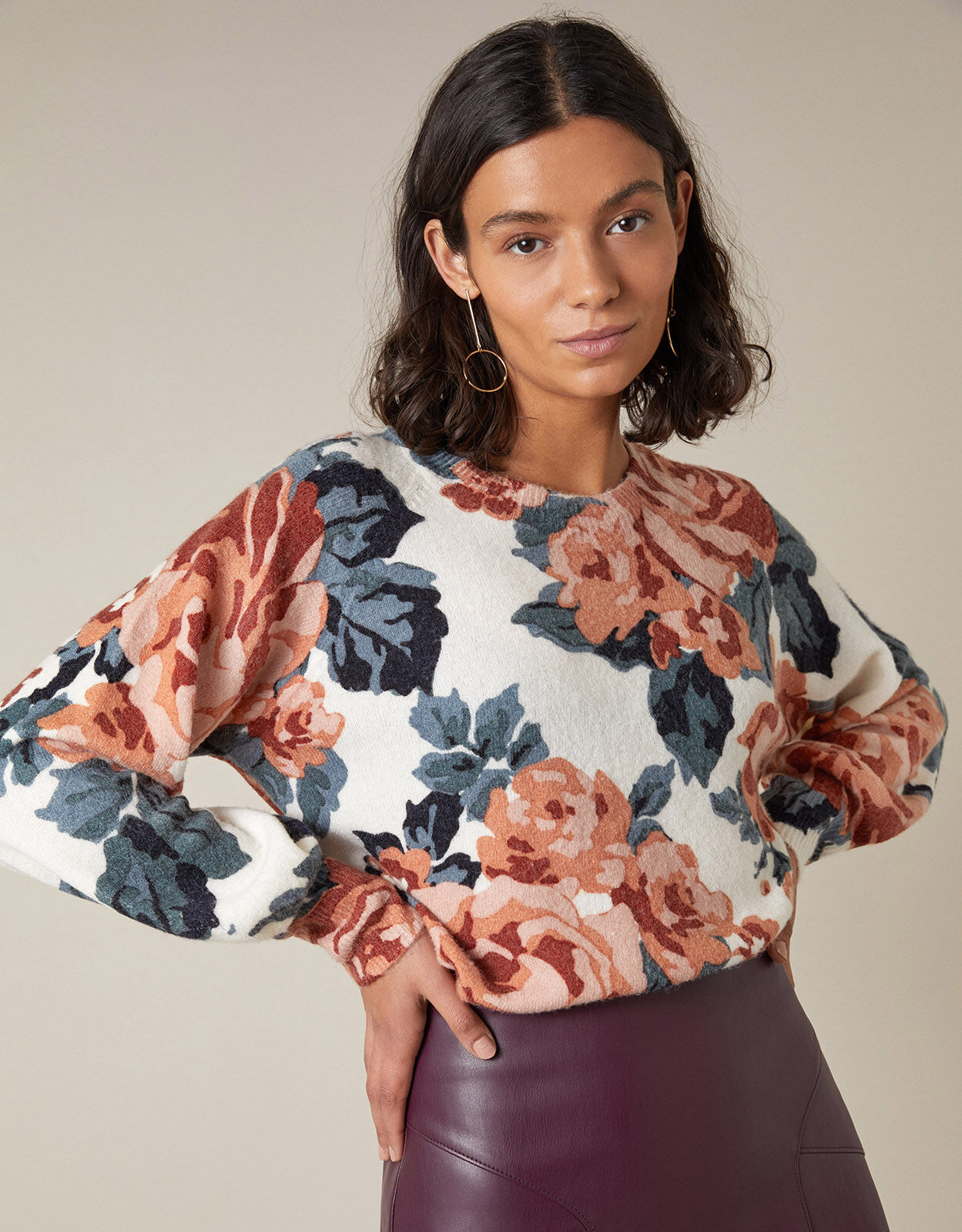 floral knitted jumper