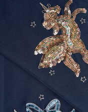 Embellished Unicorn Kick Flare Leggings, Blue (NAVY), large