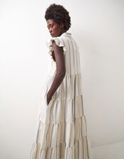 East Corrine Frill Tiered Maxi Dress, White (WHITE), large