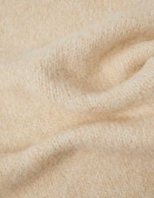 Taya Knitted Triangle Scarf, Natural (NATURAL), large
