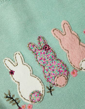 Newborn Ditsy Bunny Knit Top and Legging Set, Blue (AQUA), large