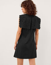 Lexi Embroidered Bib Mini Dress, Black (BLACK), large
