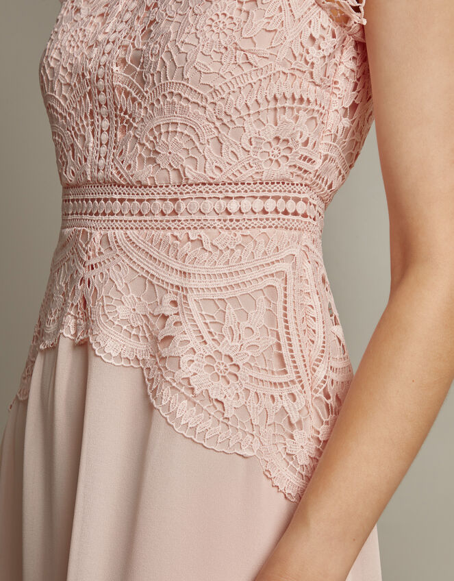 Monica Lace Midi Dress, Pink (SOFT PINK), large