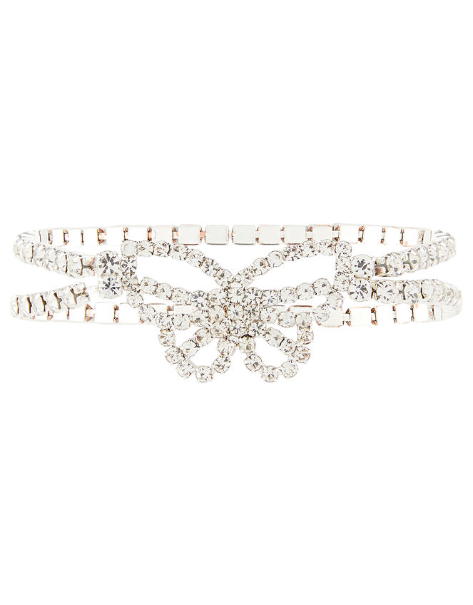 Diamante Butterfly Stretch Bracelet, , large