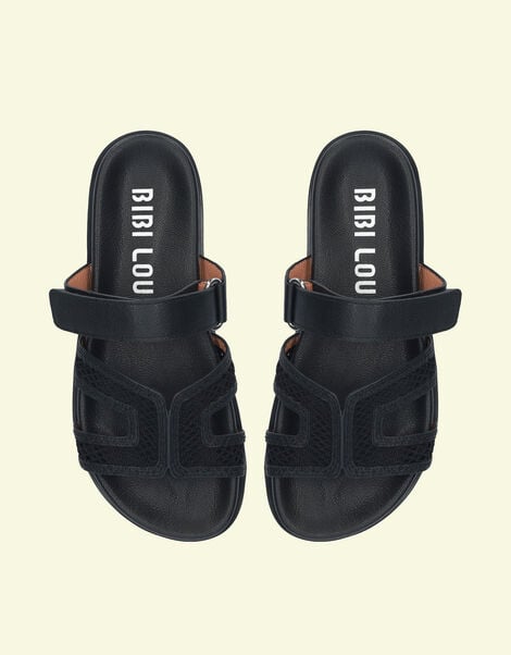 Bibi Lou Mindy Leather Sandals, Black (BLACK), large